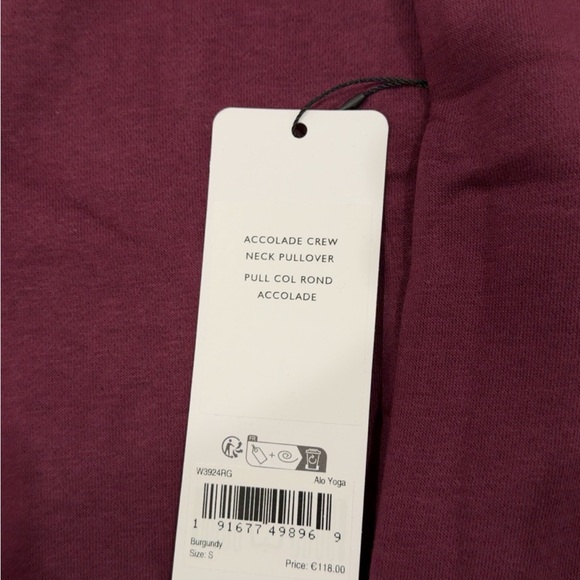 Alo Burgundy Crewneck & Straight Leg Set NWT Size Small - Picture 3 of 5